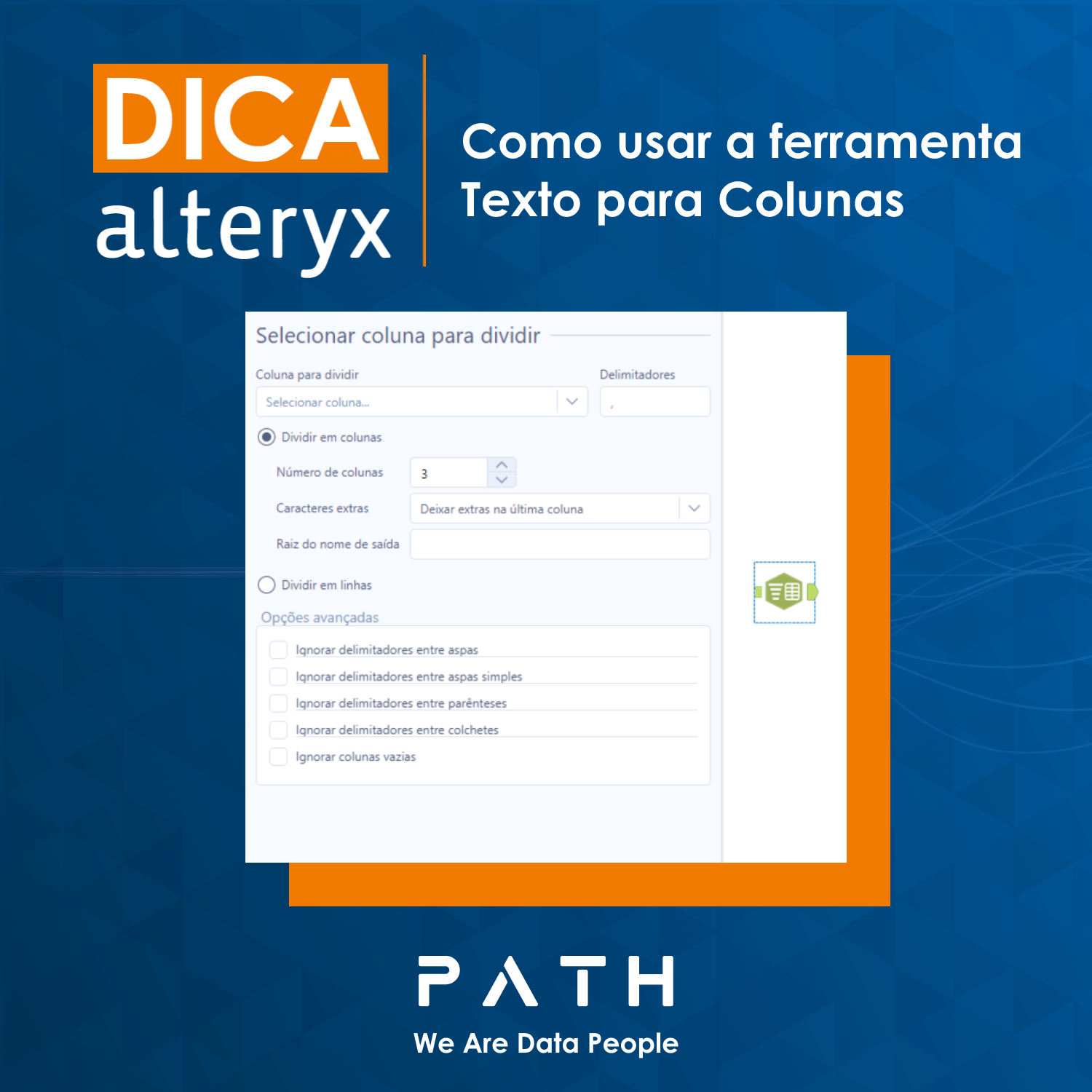 Peça insta Dica Alteryx 102